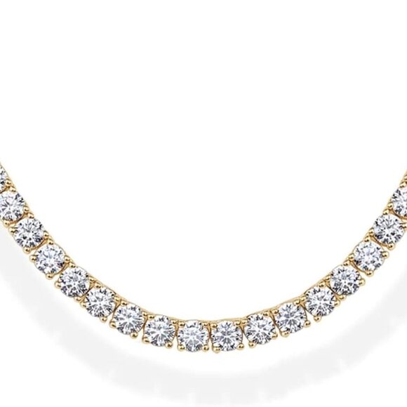 14K Gold Plated Necklace for Women with Cubic Zirconia - Picture 1 of 6